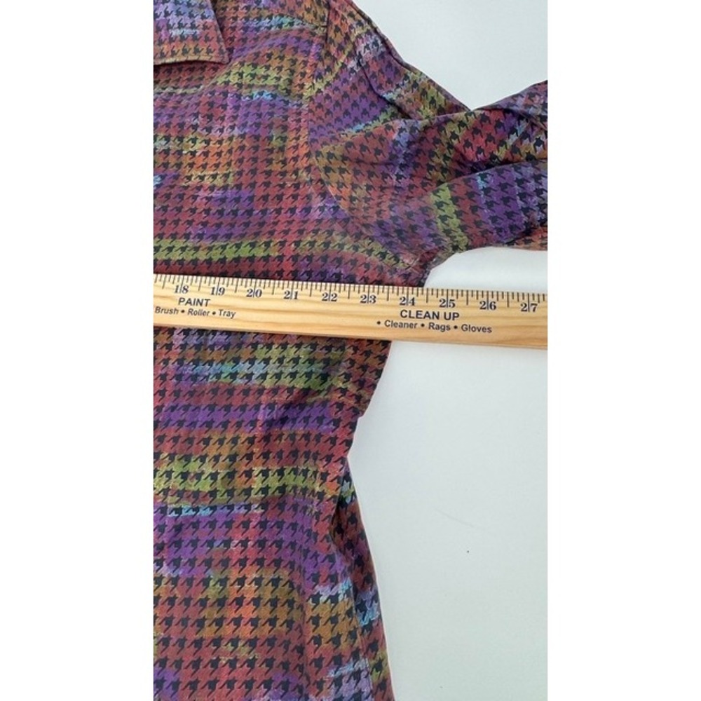Robert Graham Flip Cuff Shirt Men XL Multicolor Houndstooth Abstract Art - Picture 10 of 14
